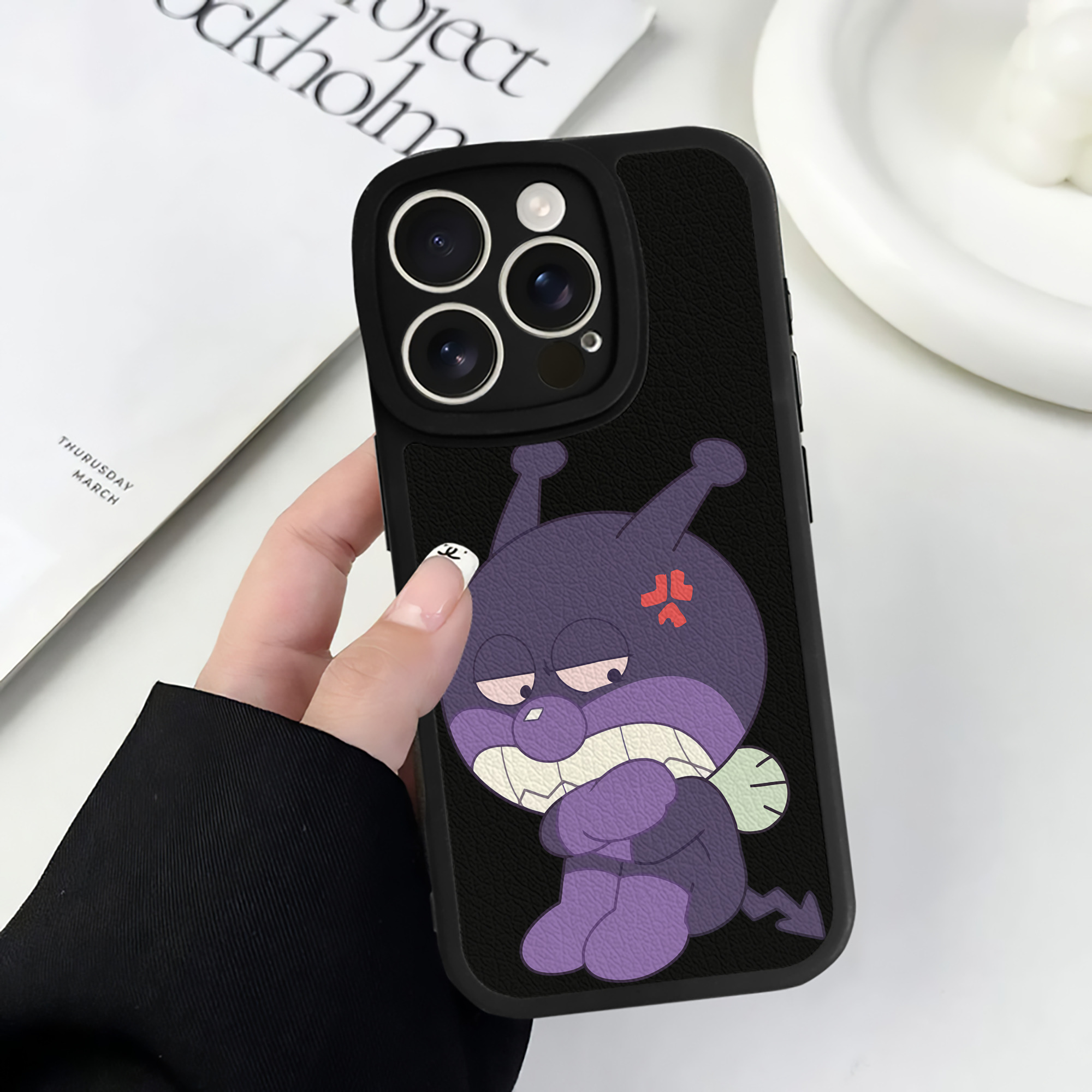 （画像用） アンパンマン Anpanman 【iPhone 16シリーズ対応】シリコンスマホケース（レザー調） 材質：シリコン